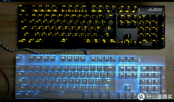 【轻众测】迟来的众测之ajazz 机械战警 合金机械键盘 白色冰蓝版