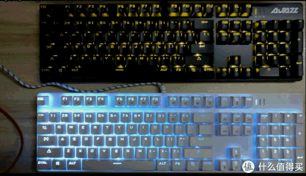 【轻众测】迟来的众测之ajazz 机械战警 合金机械键盘 白色冰蓝版