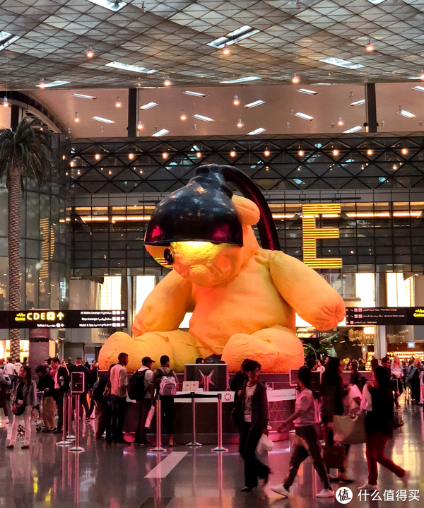 多哈机场的招牌--巨型灯熊