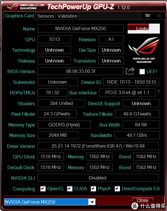 有着四核心八线程的规格;配备8gb内存,nvidia geforce mx250,整体表现