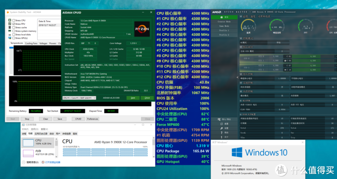 ryzen 9 3900x tuf b450m pro gaming极限组合散热和超频测试