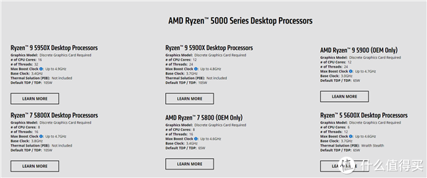 amd发布两款5000系列新处理器不支持超频但规格强大