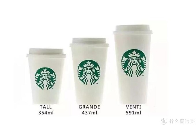 tall 中杯 grande 大杯 venti 超大杯