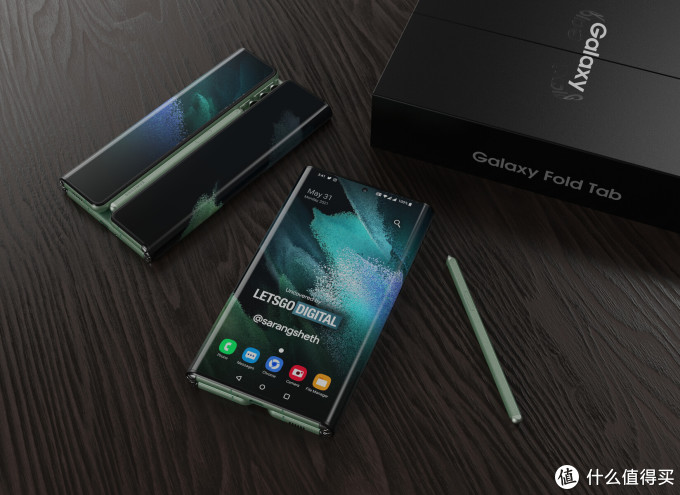 又一种折叠形态三星galaxyzfoldtab折叠机渲染图出炉