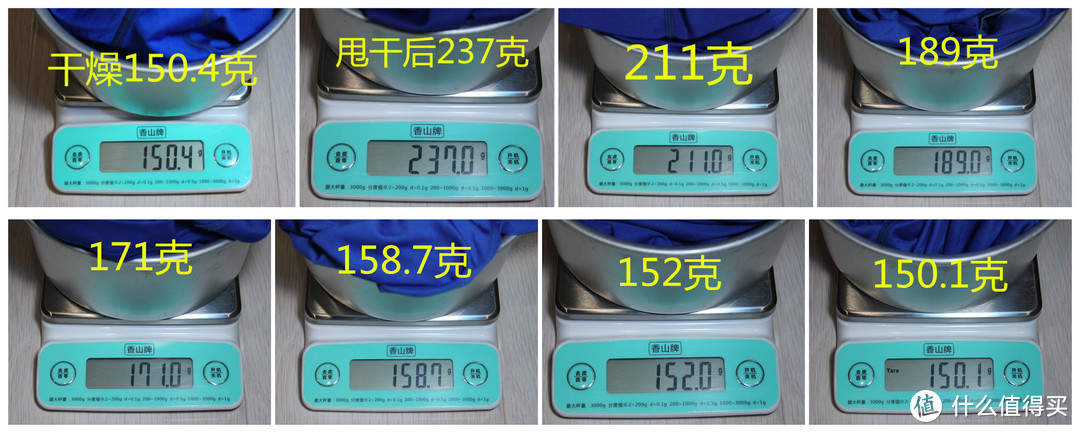 某品牌紧身衣  速干测试数据