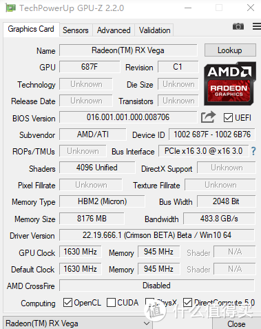 Dataland 迪兰 Radeon RX VEGA 64 8G HBM2 开箱评测