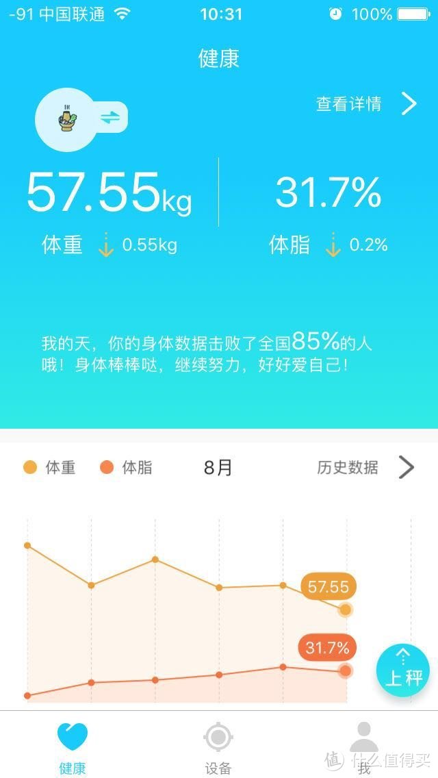 小白流水账报告 斐讯 S7智能体脂秤