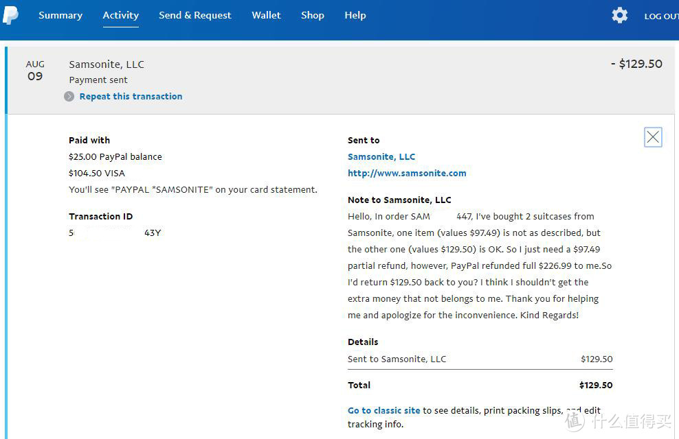 海淘索赔攻略： Samsonite 新秀丽美国官网拒赔？没关系，你有防空洞(Policy)，我有火箭筒(PayPal)