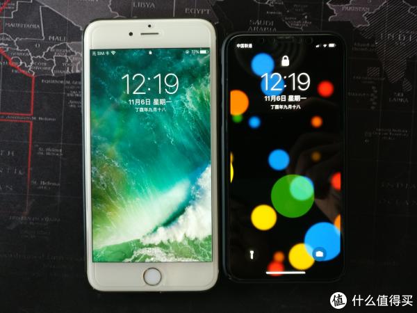 与iPhone 6 Plus锁屏对比