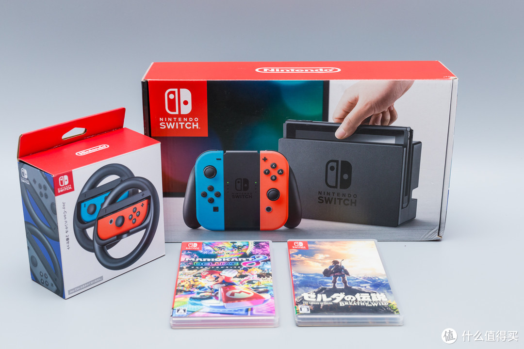 一篇迟到的晒单：Nintendo 任天堂 Switch 红蓝配色+方向盘套装 开箱