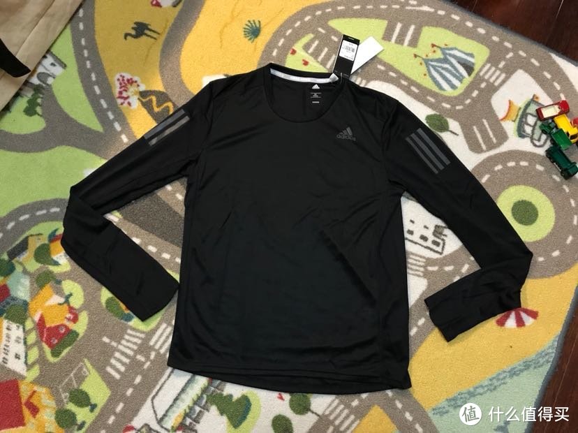 #晒单大赛#Adidas 阿迪达斯 男子跑步长袖反光T恤 开箱