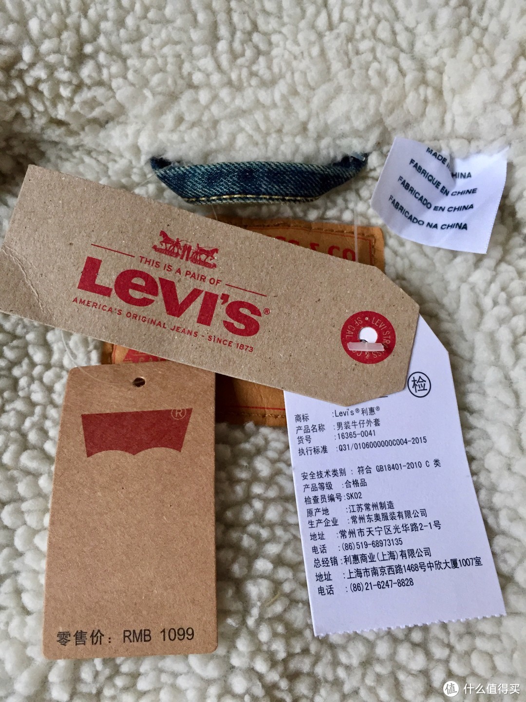 #温暖过冬#Levi's 李维斯 男士毛领牛仔夹克外套，内有福利。