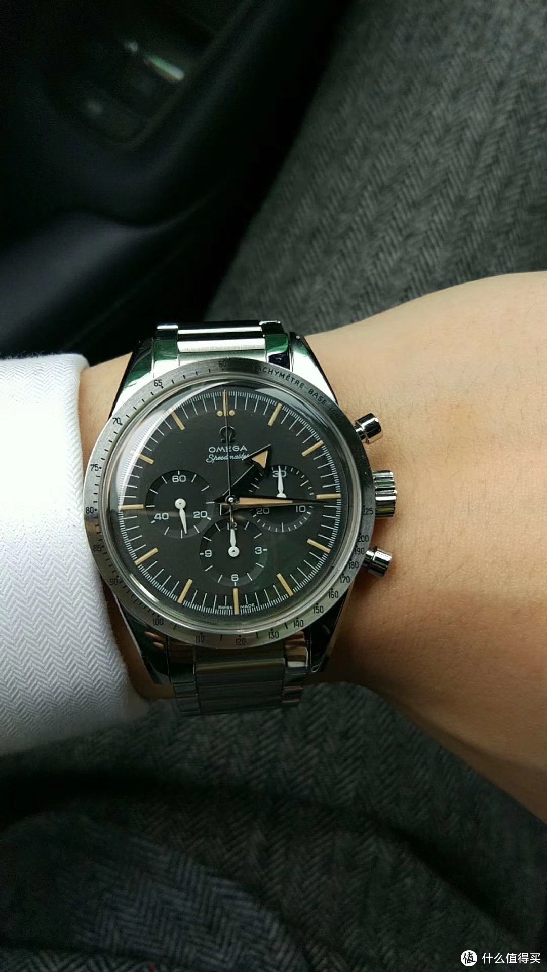 #原创新人#本站首晒#OMEGA 欧米茄 1957复刻60周年纪念限量版Speedmaster超霸 上手