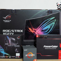 华硕ROG Strix XG27VQ VA电竞显示器外观展示(底座|支架|按钮|接口)