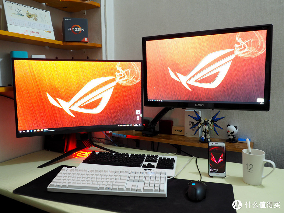 #本站首晒#主播热衷上的电竞显示器它和60hz有何不同——华硕 ROG Strix XG27VQ 144hz+Freesync电竞显示器