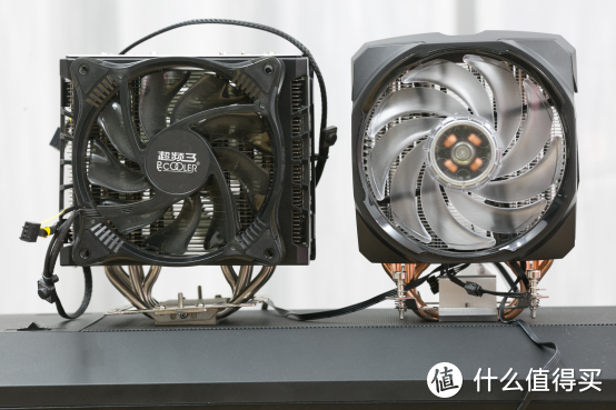 #晒单大赛#中端风冷的对决！PCCOOLER 超频三 东海争霸 & Cooler Master 酷冷至尊 T610P CPU散热器 对比