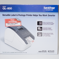 兄弟 QL-800 标签打印机外观展示(面板|出纸口|接口|纸仓)