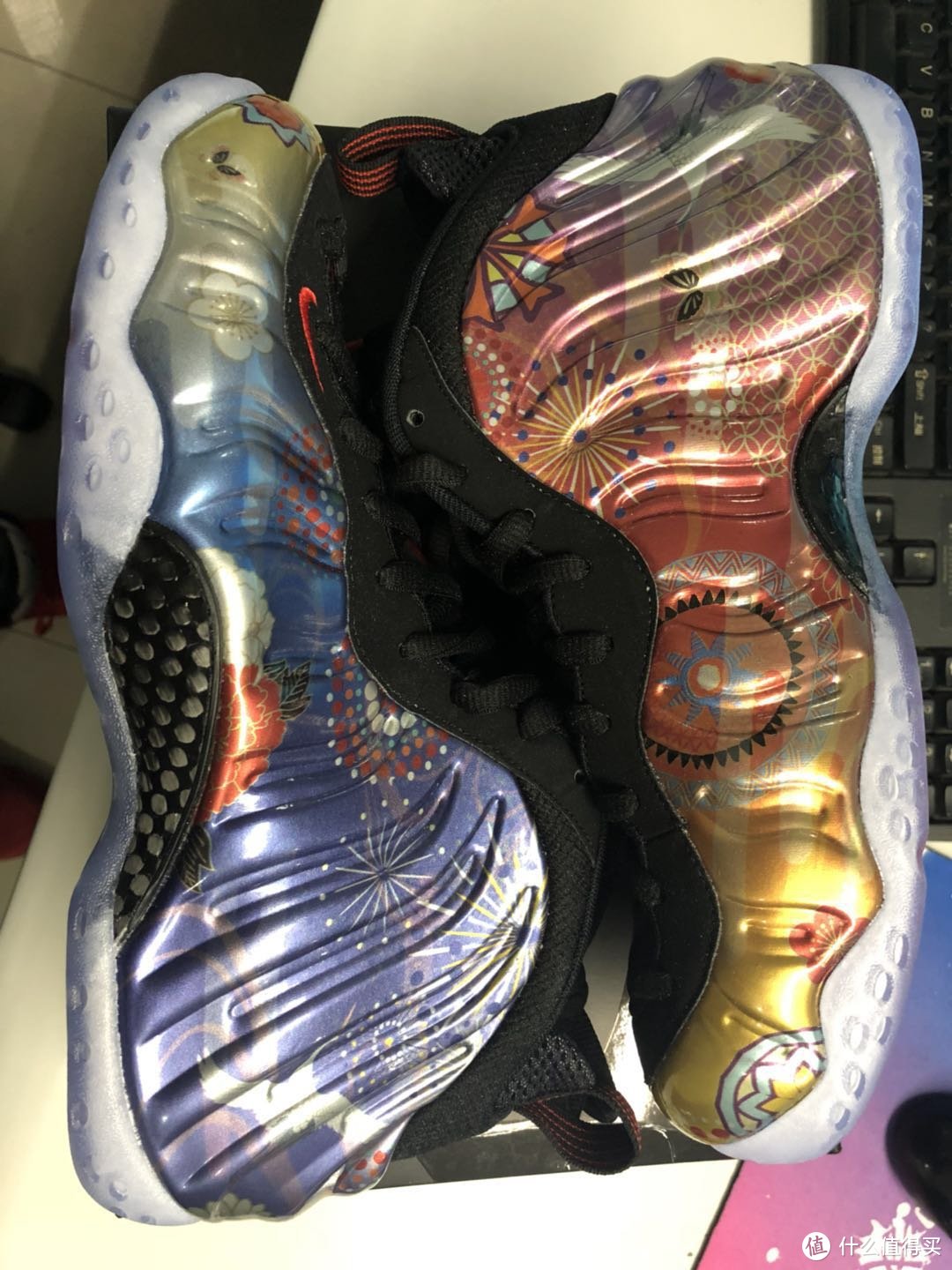 #原创新人#春节骚一波！Nike 耐克 Air Foamposite One QS Lunar New Year 烟花喷 运动鞋 开箱