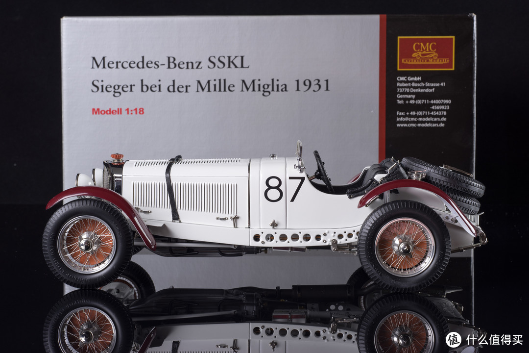 霸气的王者 白色巨象 CMC 1/18 奔驰 SSKL Mille Miglia 1931冠军车模