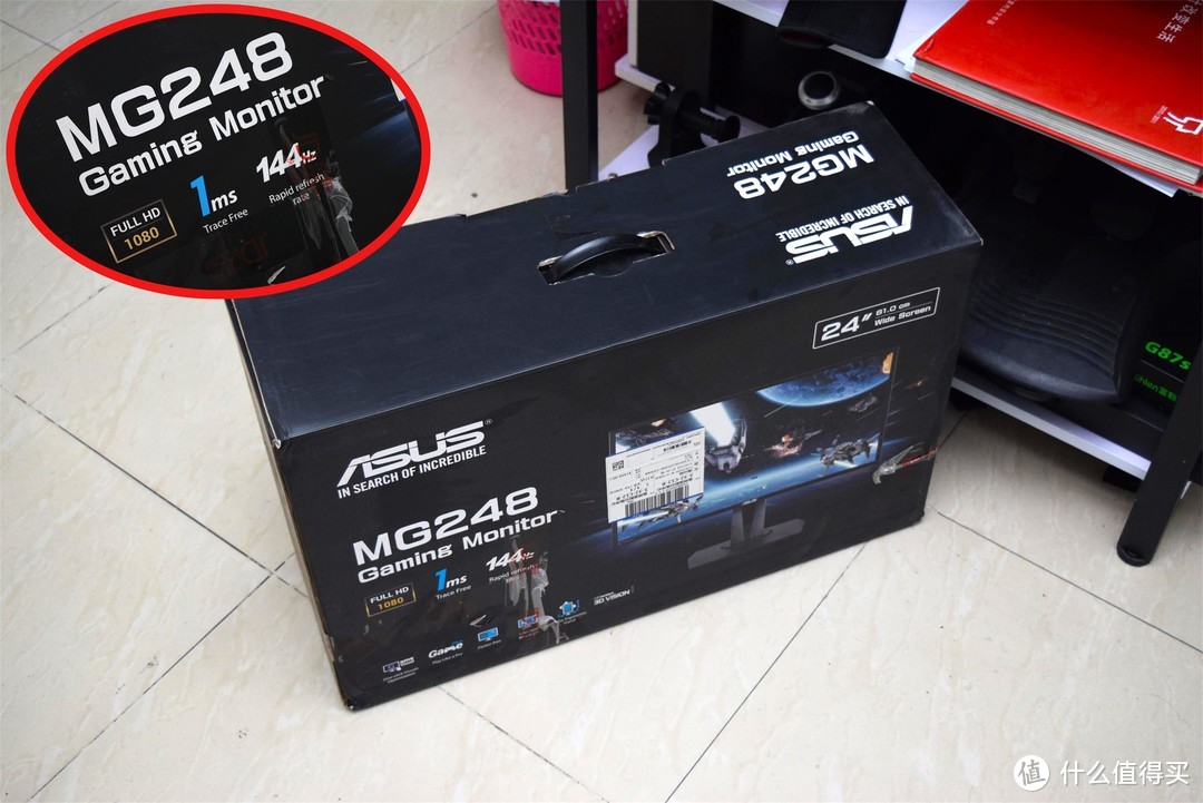 一切为了妹子吃鸡：ASUS 华硕 MG248QR 显示器+Dareu 达尔优 EM925 PRO双模鼠标