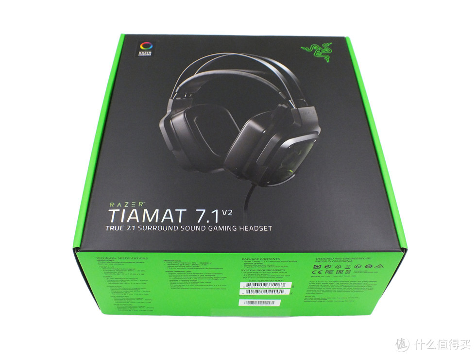 雷蛇的物理7.1声道幻彩耳机—RAZER 雷蛇 迪亚海魔 7.1V2 头戴式电竞游戏耳麦