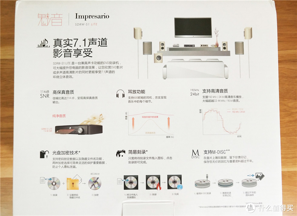 #本站首晒#7.1声卡？刻录机？耳放？3 in1！华硕的新玩具—魅音 Impresario SDRW-S1 LITE 刻录机 测评