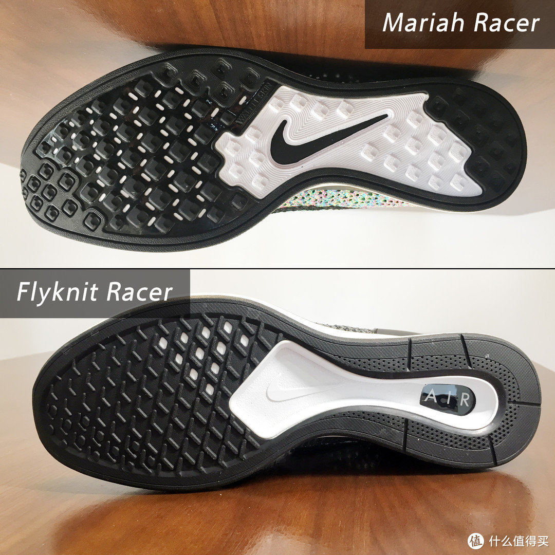 #全民分享季#经典传承：NIKE 耐克 FLYKNIT RACER VS AIR ZOOM MARIAH FLYKNIT RACER跑鞋