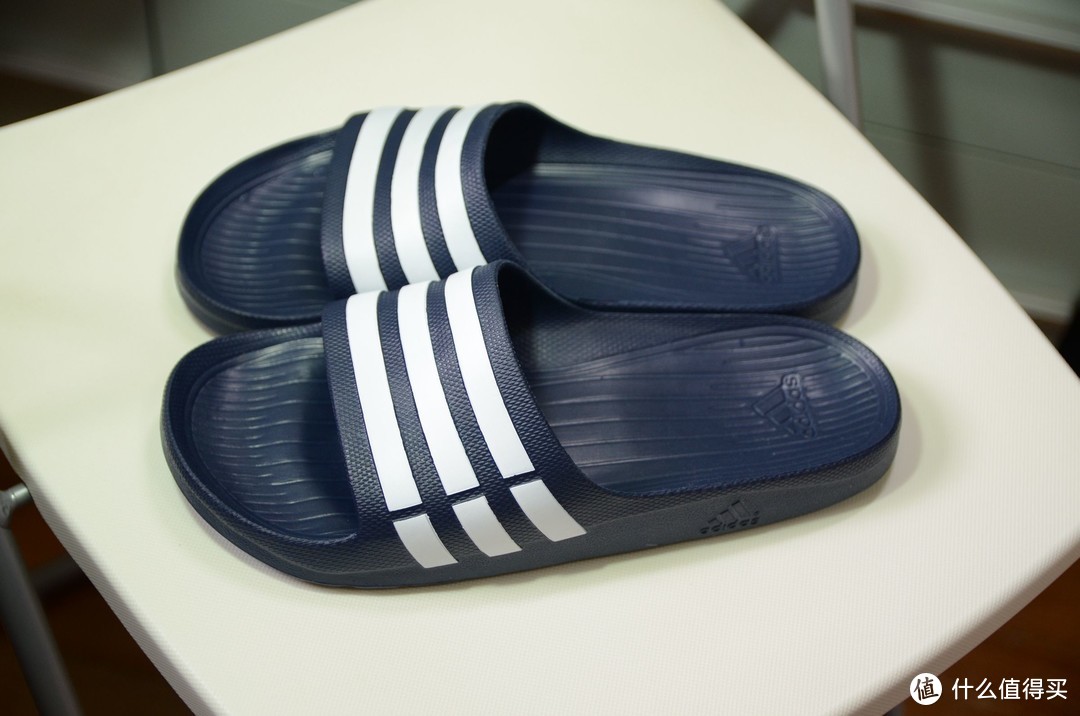 #全民分享季#Adidas 阿迪达斯 DURAMO SLIDE 彩色条纹拖鞋 开箱