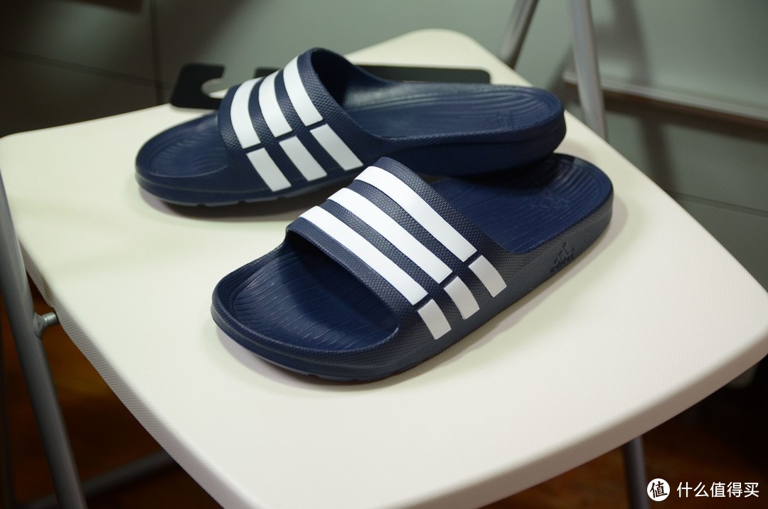 #全民分享季#Adidas 阿迪达斯 DURAMO SLIDE 彩色条纹拖鞋 开箱