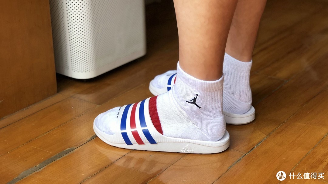 #全民分享季#Adidas 阿迪达斯 DURAMO SLIDE 彩色条纹拖鞋 开箱