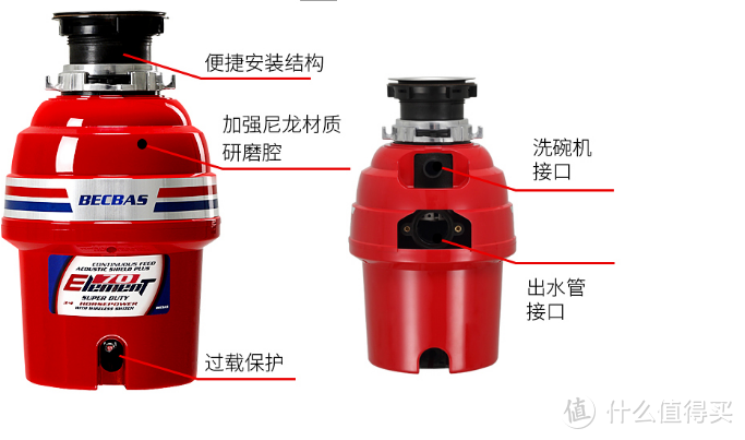 #本站首晒#厨房除了洗碗机还需要什么？BECBAS 贝克巴斯 E70 垃圾处理器