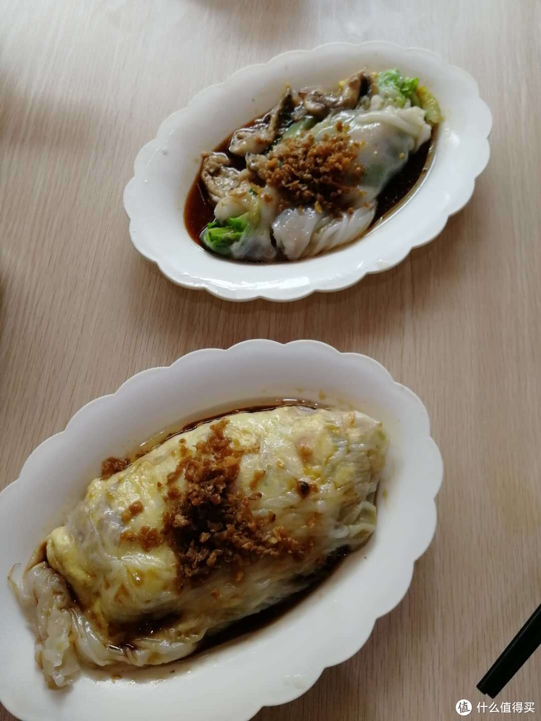 鱼皮肠粉与瘦肉肠粉