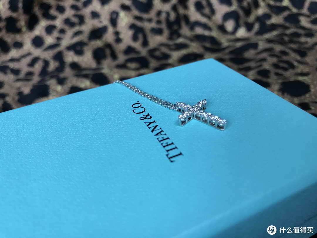 Tiffany & Co 蒂芙尼 铂金钻石 小号十字架项链