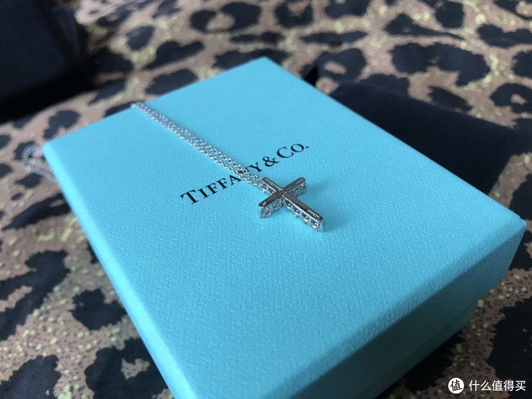 Tiffany & Co 蒂芙尼 铂金钻石 小号十字架项链