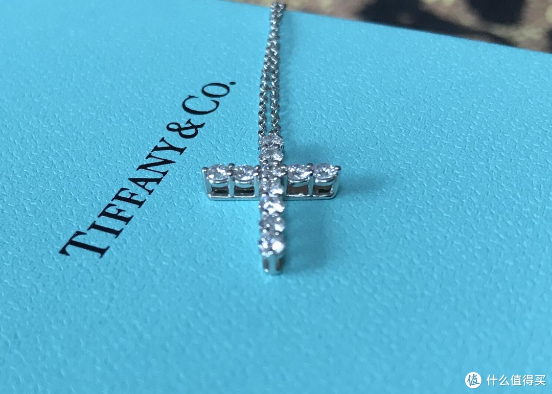 Tiffany & Co 蒂芙尼 铂金钻石 小号十字架项链