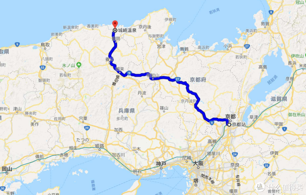 Google maps上的路线图