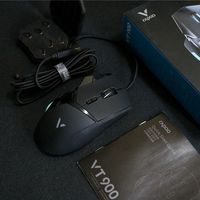 雷柏 VT900 鼠标外观展示(显示屏|按键|滚轮|侧翼|配重仓)