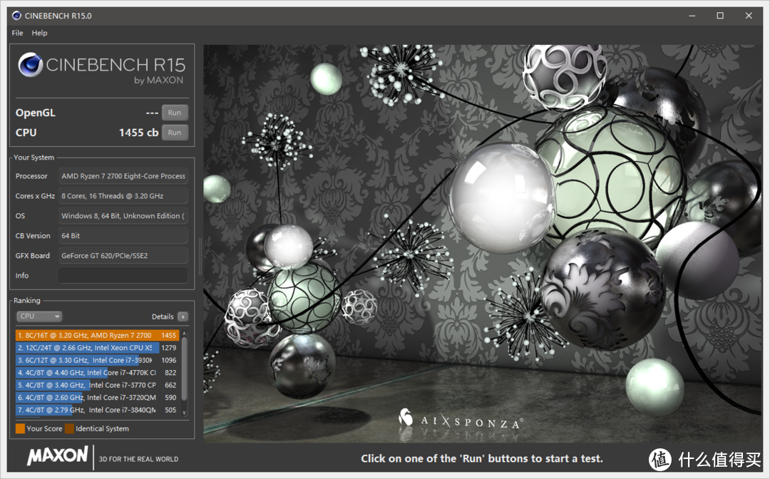 CINEBENCH R15 成绩是1455cb。