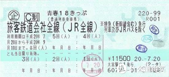 ▲  当年的青春18车券还是11500日元