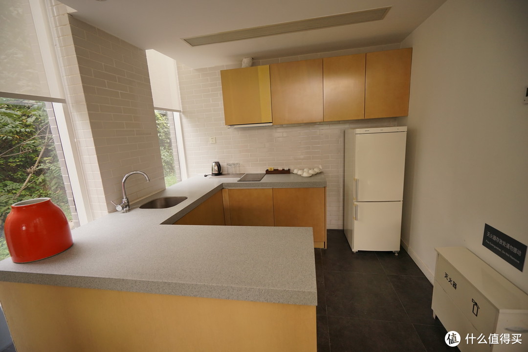 一楼简易厨房，洗手台，冰箱，收纳空间很大