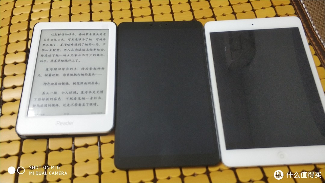 与iPad mini 2以及掌阅6寸电纸书对比