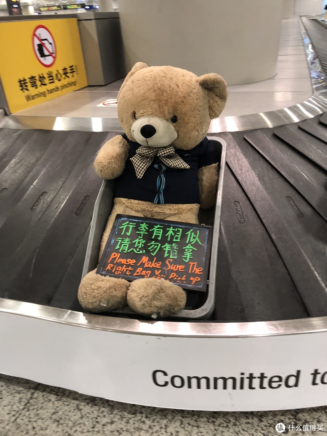 浦东机场行李取件处的小熊