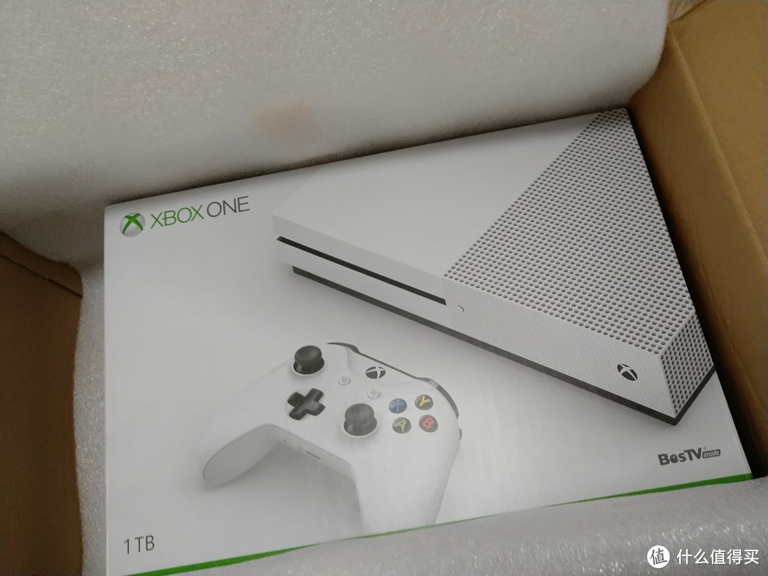 开箱晾物—SMZDM 什么值得买 幸运屋中奖 微软 XBOX ONE S 游戏机开箱