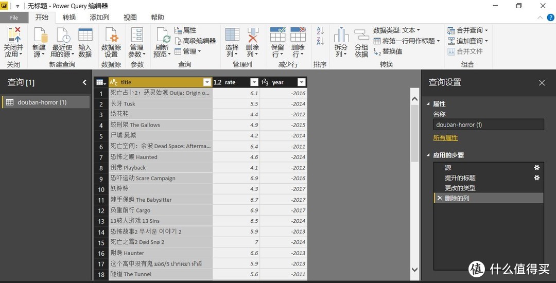 用Chrome上的插件Web Scraper爬取豆瓣恐怖片列表+Power BI数据分析实战