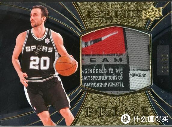 2008-09 UD Exquisite Prime Manu Ginobili Spurs Nike Tag Patch 18/50                                         成交价格：$228，Bid