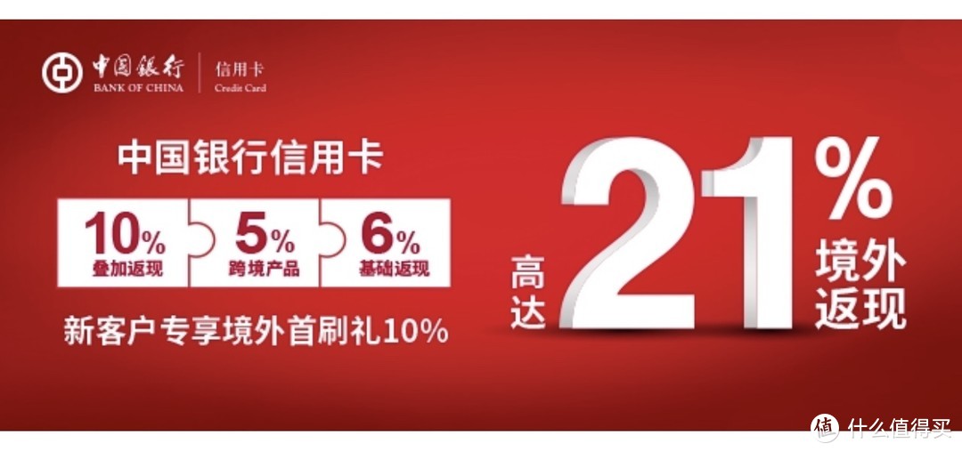 【黑五海淘+境外返现】中国银行“环球精彩 ”线上线下可叠+叠加到21%