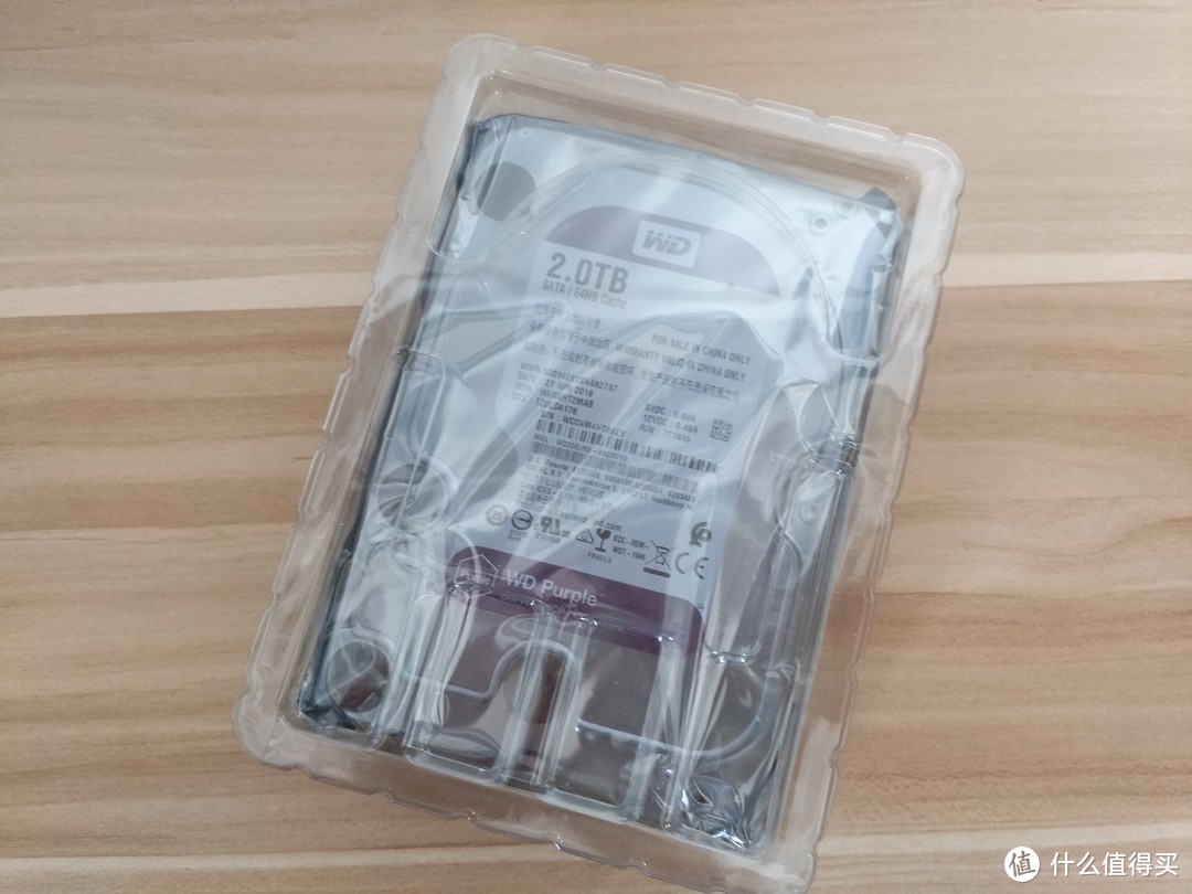 WD 西部数据 紫盘 2TB SATA6Gb/s 64M 监控硬盘开箱测评