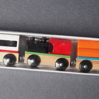 宜家LILLABO 利乐宝火车3件套玩具外观展示(底座|面板|零件)