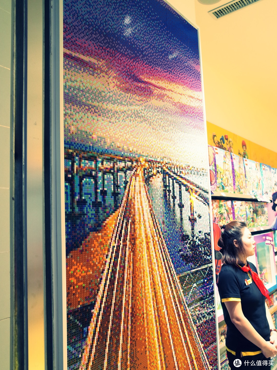 星海大桥的像素画。