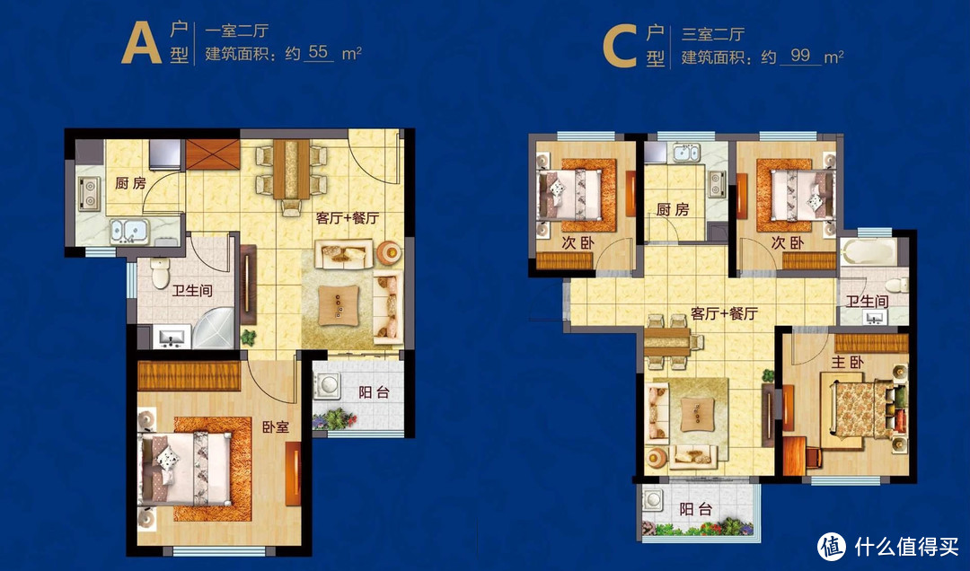 A户型192套两梯六户；C户型92套两梯四户